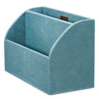 Desk Set Scaleo faux blue shagreen set of 3