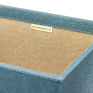 Desk Set Scaleo faux blue shagreen set of 3