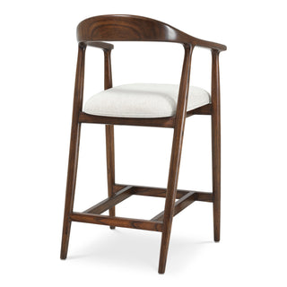 Counter stool Beale classic brown finish sentier cream