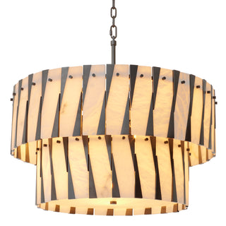 Chandelier Rivington bronze highlight finish alabaster