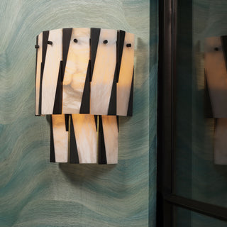 Wall Lamp Rivington bronze highlight finish alabaster
