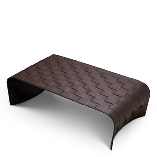Coffee Table Marcello dark brown faux leather