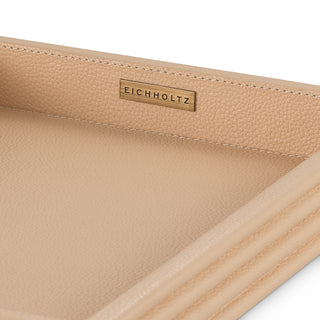 Desk Set Elvane tan leather set of 3