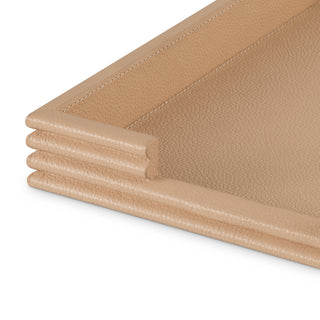 Desk Set Elvane tan leather set of 3