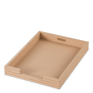 Desk Set Elvane tan leather set of 3
