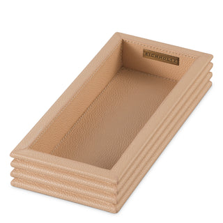 Desk Set Elvane tan leather set of 3