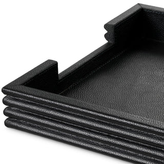 Desk Set Elvane black leather set of 3