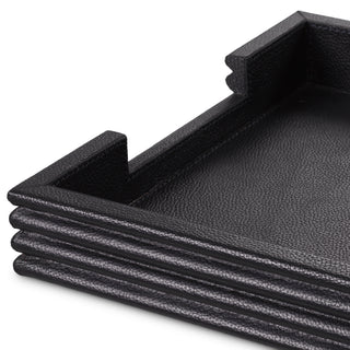 Desk Set Elvane black leather set of 3