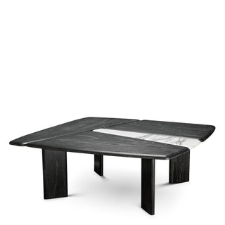 Coffee Table Brinton charcoal grey crown solid wood white marble