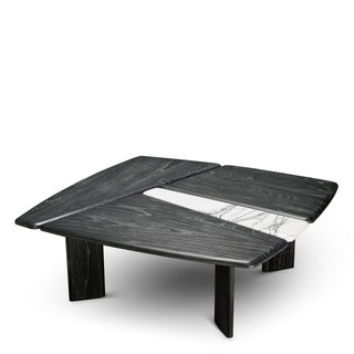 Coffee Table Brinton charcoal grey crown solid wood white marble