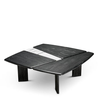 Coffee Table Brinton charcoal grey crown solid wood white marble