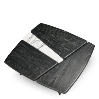 Coffee Table Brinton charcoal grey crown solid wood white marble