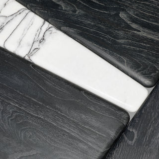 Coffee Table Brinton charcoal grey crown solid wood white marble
