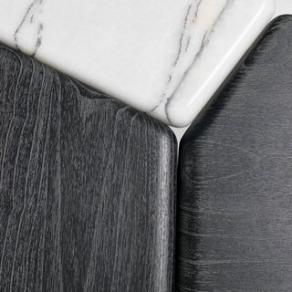 Side Table Brinton charcoal grey crown solid wood white marble