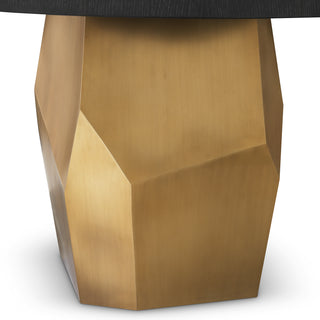 Dining Table Caldor charcoal grey oak veneer brushed brass finish