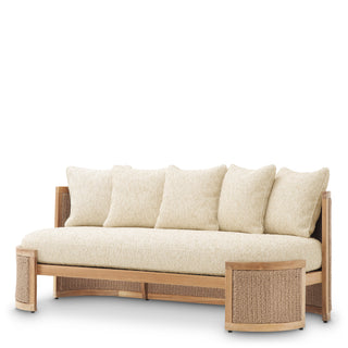 Outdoor Sofa Marenzo natural teak faux rattan incl arden
natural cushions
