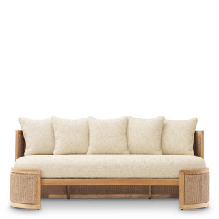 Outdoor Sofa Marenzo natural teak faux rattan incl arden
natural cushions