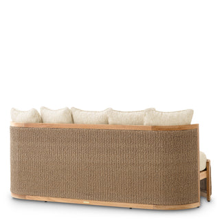 Outdoor Sofa Marenzo natural teak faux rattan incl arden
natural cushions