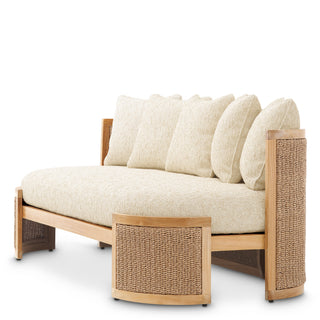 Outdoor Sofa Marenzo natural teak faux rattan incl arden
natural cushions