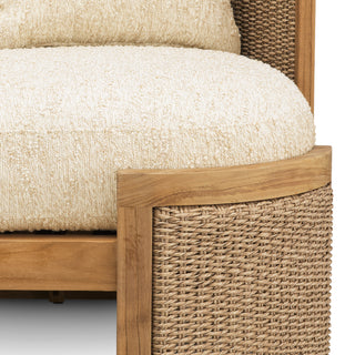 Outdoor Sofa Marenzo natural teak faux rattan incl arden
natural cushions