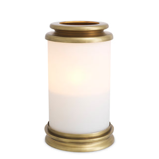 Hurricane Carrington S vintage brass finish white glass