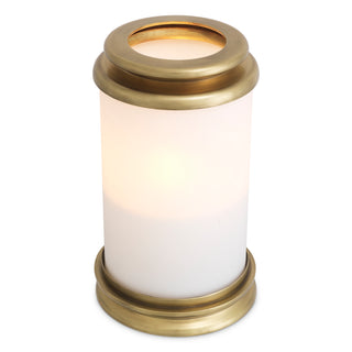 Hurricane Carrington S vintage brass finish white glass