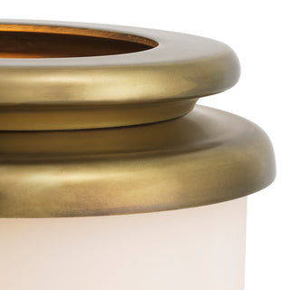 Hurricane Carrington S vintage brass finish white glass