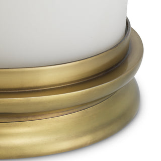 Hurricane Carrington L vintage brass finish white glass