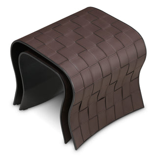 Side Table Marcello dark brown faux leather set of 2