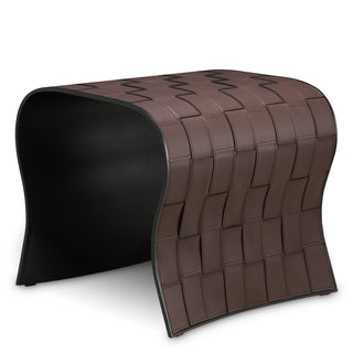Side Table Marcello dark brown faux leather set of 2