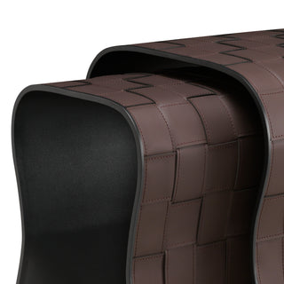 Side Table Marcello dark brown faux leather set of 2