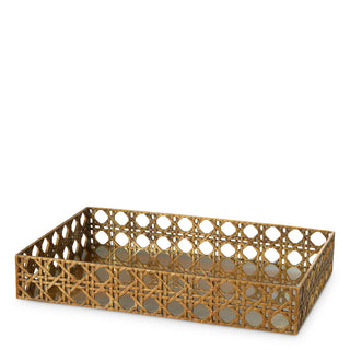 Tray Dameron rectangular vintage brass finish