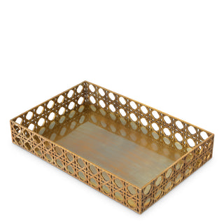 Tray Dameron rectangular vintage brass finish