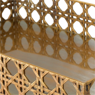 Tray Dameron rectangular vintage brass finish