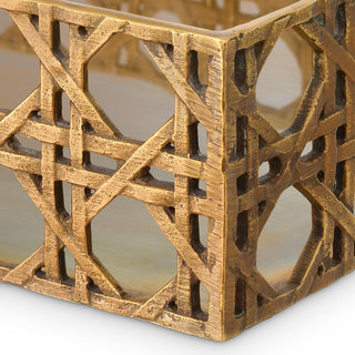 Tray Dameron rectangular vintage brass finish