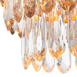 Chandelier Gwendolyn antique brass finish smoke and clear glass
