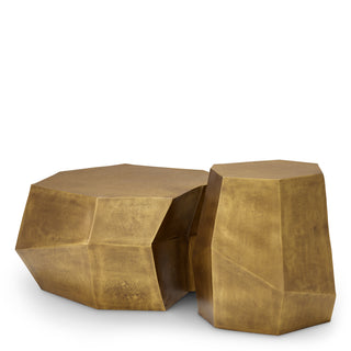 Coffee Table Urbino vintage brass finish set of 2