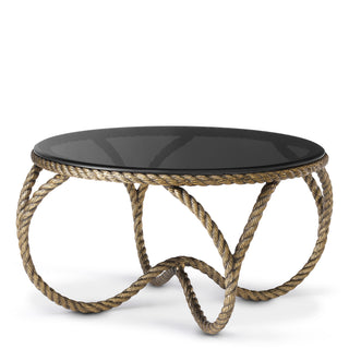 Coffee Table Vedra antique brass finish smoke glass