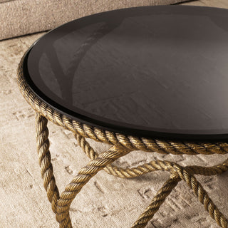 Coffee Table Vedra antique brass finish smoke glass