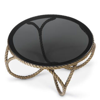 Coffee Table Vedra antique brass finish smoke glass