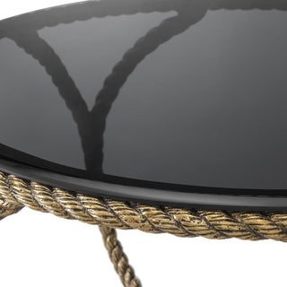 Coffee Table Vedra antique brass finish smoke glass