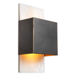 Wall Lamp Mantova bronze highlight finish alabaster