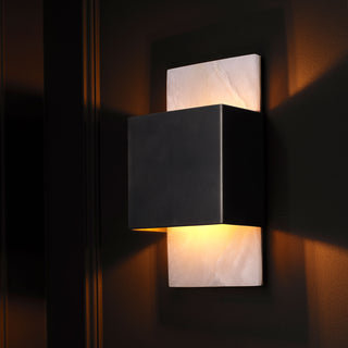 Wall Lamp Mantova bronze highlight finish alabaster