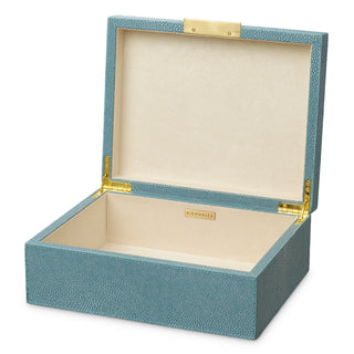 Box Menton S faux blue shagreen