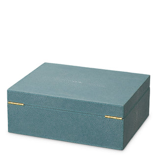 Box Menton S faux blue shagreen