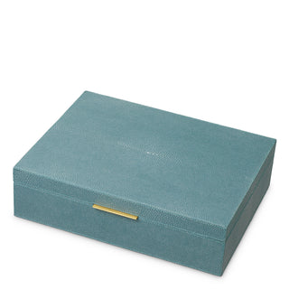 Box Menton L faux blue shagreen