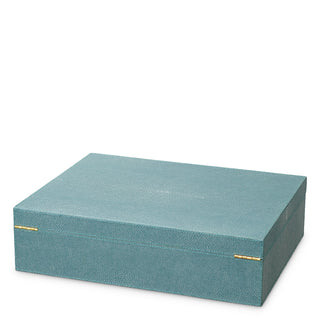 Box Menton L faux blue shagreen