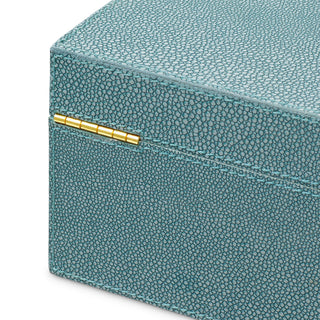Box Menton L faux blue shagreen