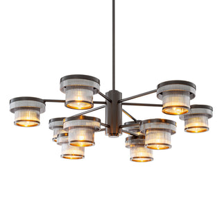 CDJ Chandelier Andromeda bronze highlight finish smoke glass