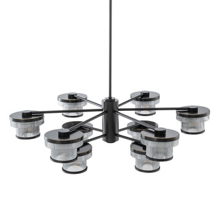CDJ Chandelier Andromeda bronze highlight finish smoke glass